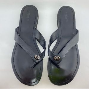 Coach Shelly Flip Flops Size 9 Black
